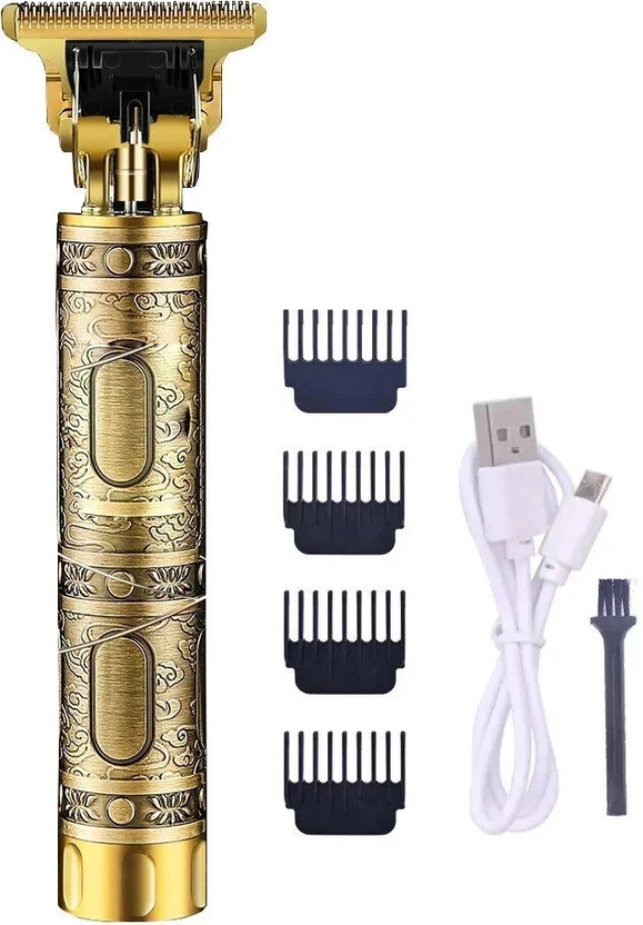 Totthar Professional Vintage T9 Hair Cutting Machine Rechargeable Hair Clippers USB W38 Trimmer 120 min  Runtime 4 Length Settings(Gold)
