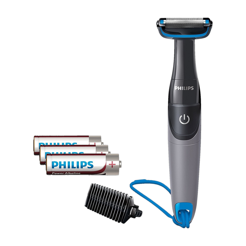 PHILIPS BG1025/15 | Body Groomer, Skin Protection System Trimmer 45 min  Runtime 2 Length Settings(Grey)