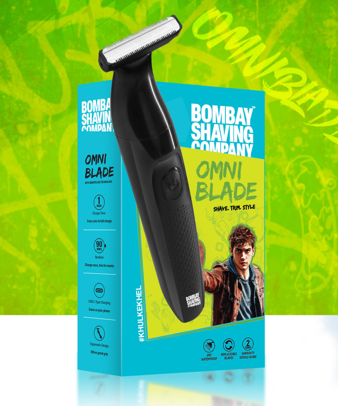 BOMBAY SHAVING COMPANY OmniBlade 3-in-1 Beard Trimmer For Men | Trim, Style, Shave Trimmer 90 min  Runtime 3 Length Settings(Black)