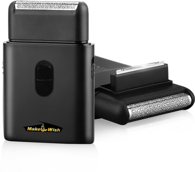 Make Ur Wish Rechargeable Professional Electric Ultra Thin Shaver Wet/Dry For Face Care Trimmer 45 min  Runtime 0 Length Settings(Black)