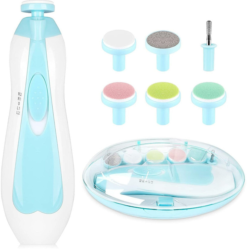 Shree Global Baby Nail Clipper Kit With Light and 5 Grinding Heads and 4 Speed Modes
