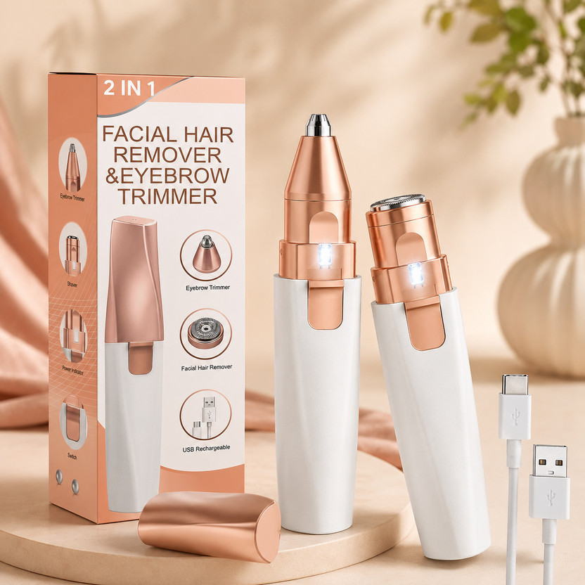 Yiveko Yiveko Facial Hair Removal Machine | Eyebrow Trimmer | 1 Year Warranty | 2 In 1 Trimmer 60 min  Runtime 2 Length Settings(Rose Gold) - Flipkart Deal