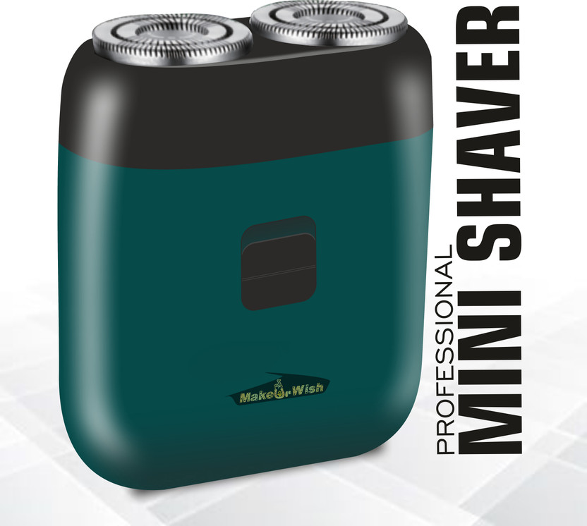 Make Ur Wish Shaver/Trimmer 5 Watt With Reachargeable 500 mAh Battery Ultra Thin Shaver Trimmer 45 min  Runtime 1 Length Settings(Black, Green)