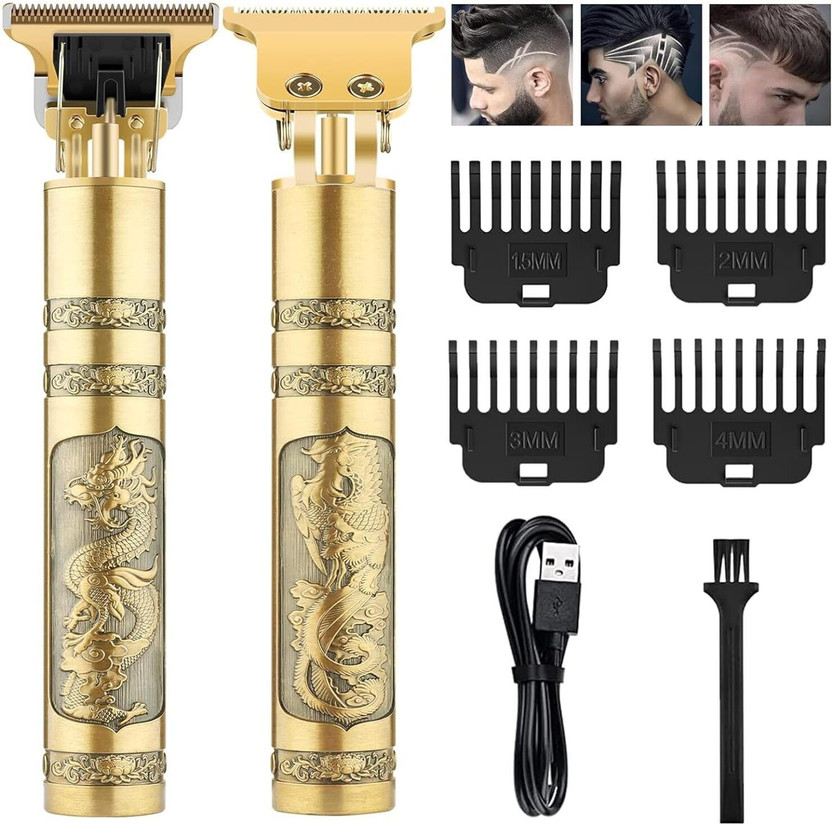 Capitalpoint saving trimmer men hair cutting machine electric trimmer Trimmer 120 min  Runtime 4 Length Settings(Gold)