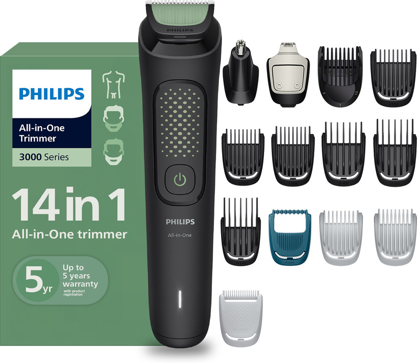 PHILIPS MG3951/30 Fully Waterproof Trimmer 90 min  Runtime 14 Length Settings(Black)