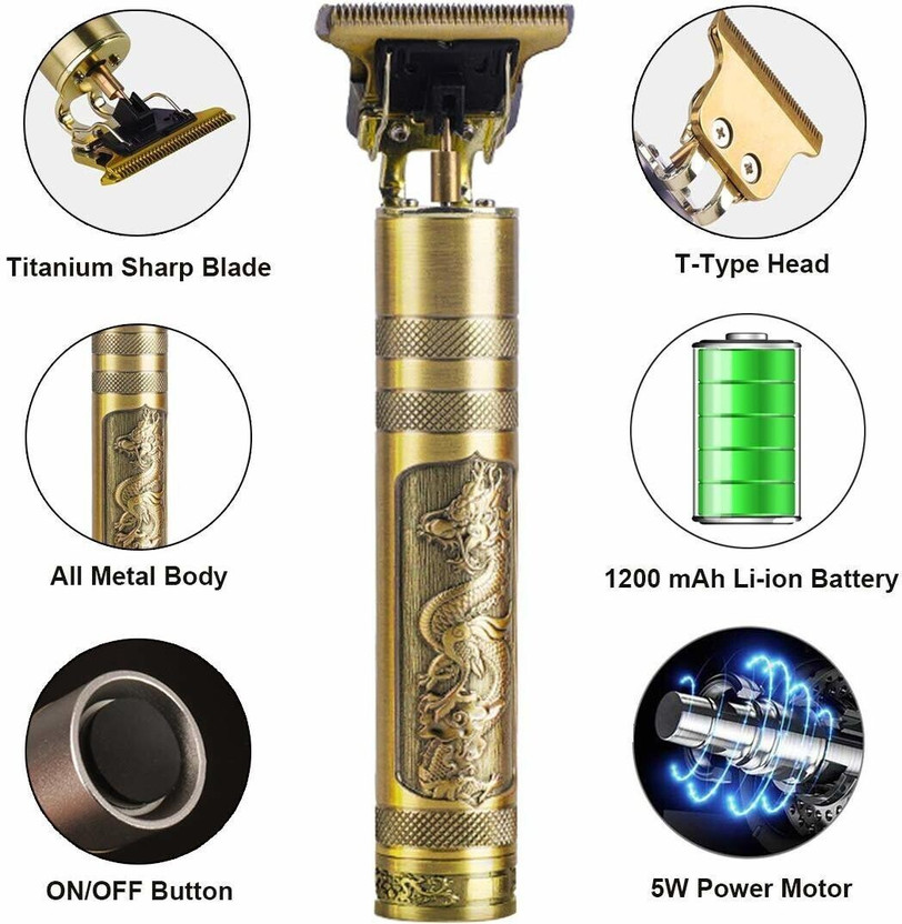 AWEMONK AWEMONK Golden Trimmer For Men & Women Clippers Haircut Grooming Kit Body Groomer 83 min  Runtime 4 Length Settings(Gold) - Flipkart Deal