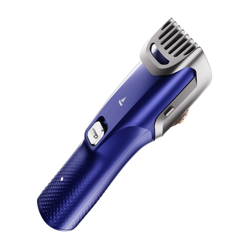boAt Slazer S100, Fast Charge, Metallic Finish, Adjustable Comb, Beard Fully Waterproof Trimmer 300 Mins  Runtime 22 Length Settings(Blue)