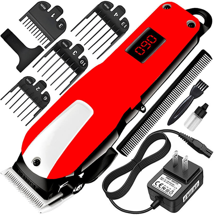QGS QGS Men’s Rechargeable DX Powerful Hair Clipper Beard Moustache Hair Cutting Trimmer Grooming Kit 410 min  Runtime 10 Length Settings(Red) - Flipkart Deal