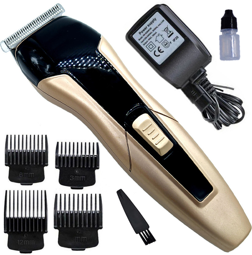 QGS High Quality GK Rechargeable Professional Low Noise Hair Clipper Beard Moustache Trimmer 320 min  Runtime 5 Length Settings(Beige, Black)
