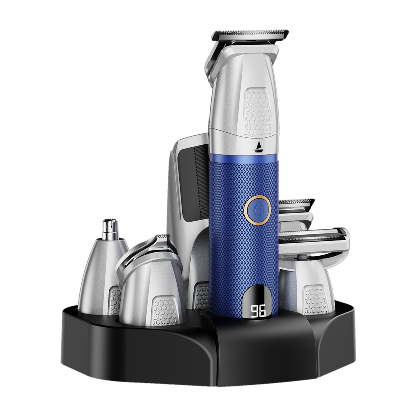 boAt Slazer K100 Pro Fast Charge, Ceramic Blade 15 in 1 Full Body Fully Waterproof Grooming Kit 200 Mins  Runtime 12 Length Settings(Blue)