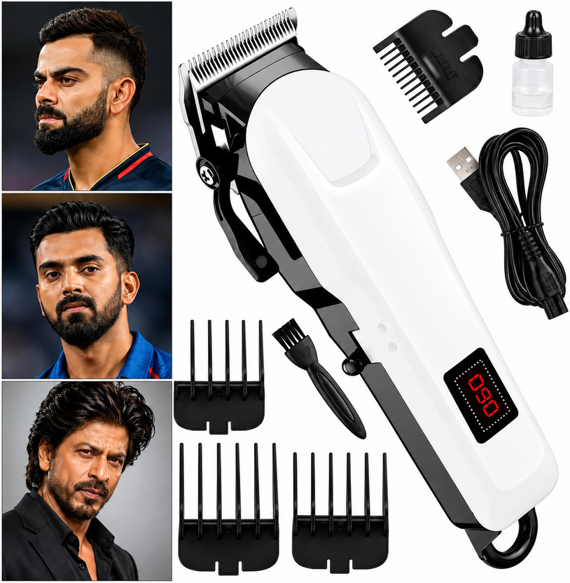 RECHOO RECHOO Electric Haircut Machine LCD Display Hair Clipper Tool Fully Waterproof Trimmer 240 min  Runtime 4 Length Settings(Multicolor) - Flipkart Deal