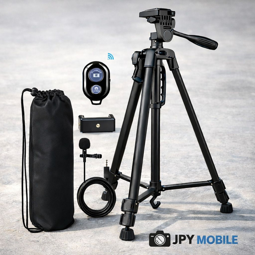 JPY Aluminum (1500MM), Universal Lightweight Tripod for Phones, Gopro, Cameras With Tripod Kit(Black, Supports Up to 5000 g)