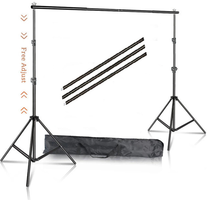 PICPRO Studio Background Support Kit for Backdrop Photography and Videography Tripod Kit(Portable and Foldable Stand Kit with Carry Bag ) (Black, Supports Up to 8000 g)