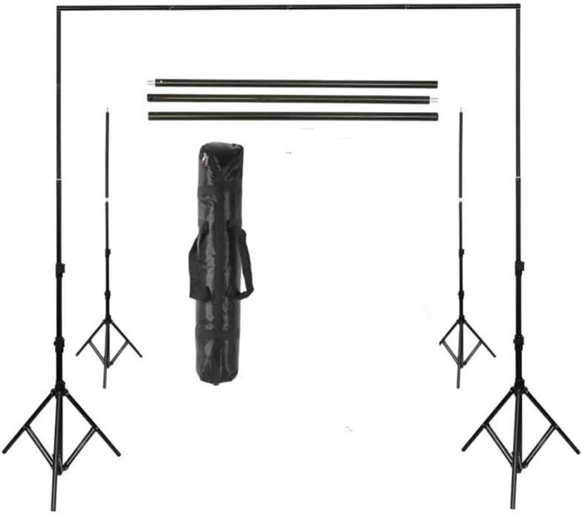 PICPRO 9 x 9 Feet Backdrop Photo Light Studio Photography Background Stand Kit Tripod Kit(Black, Supports Up to 10000 g)