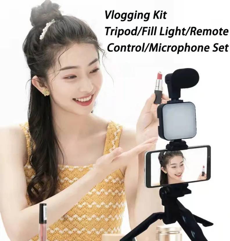 GUGGU ZED_1006_Video Vlogger Kit Microphone LED Fill Light Tripod for