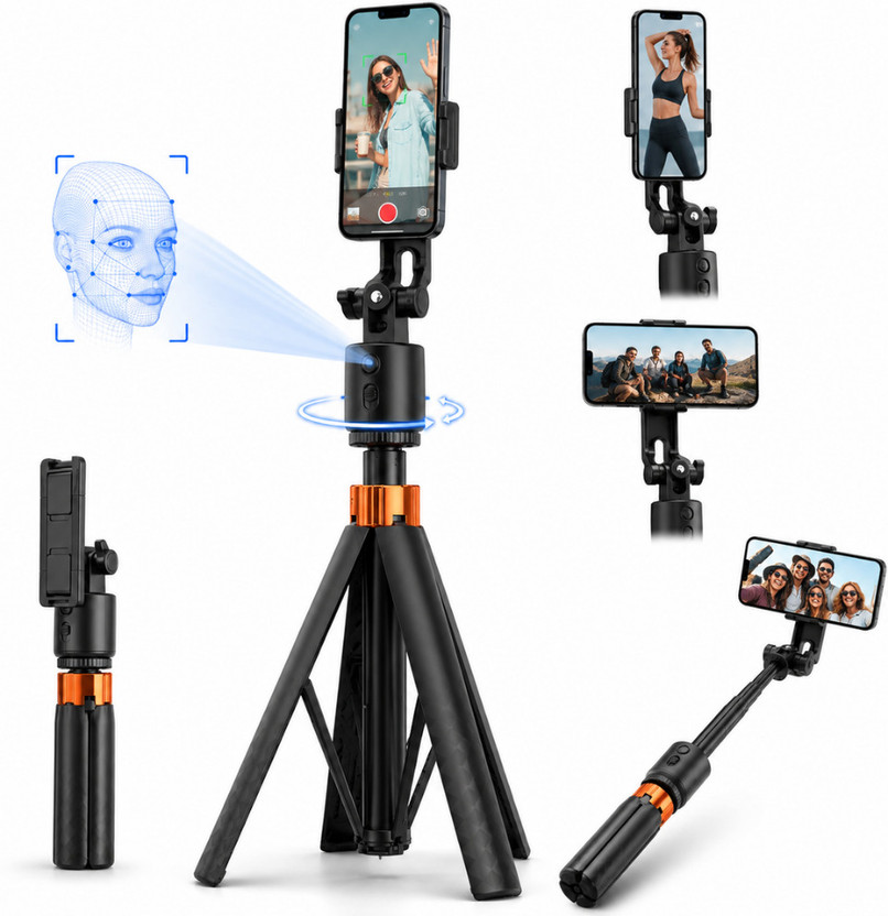 Maizic Maizic Smarthome Q13 1.8M AI Face Tracking Tripod with 360° Tracking & Bluetooth Remote Tripod(Black, Supports Up to 800 g) - Flipkart Deal