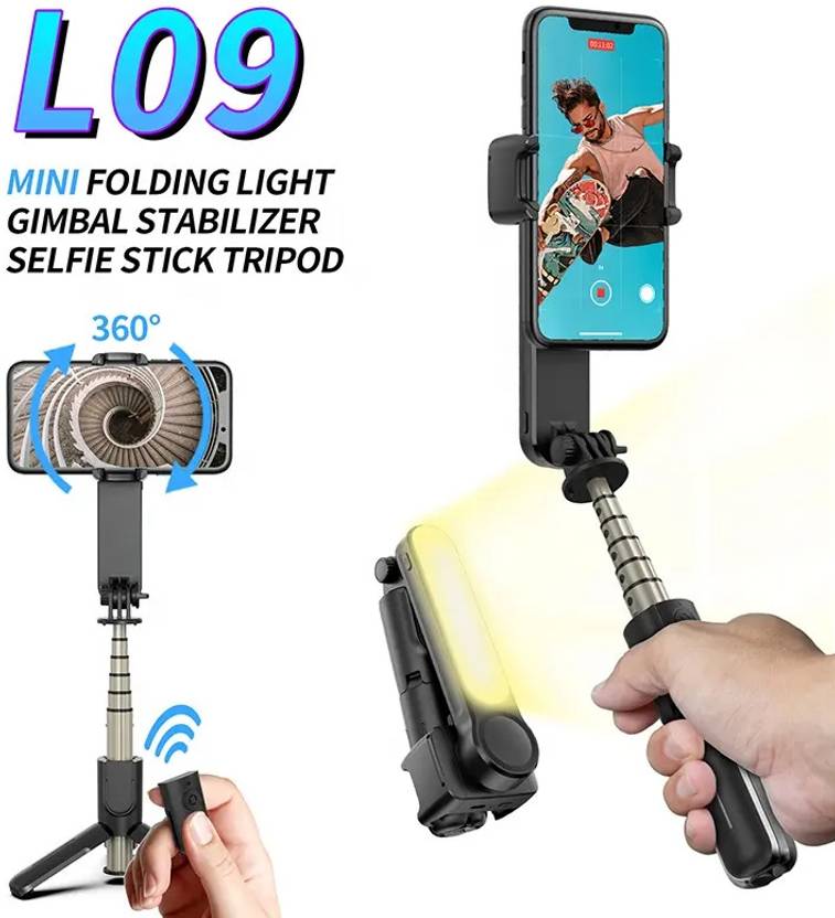 RETRACK L09 Gimbal Stabilizers with Led Light Selfie Stick 360 Rotation