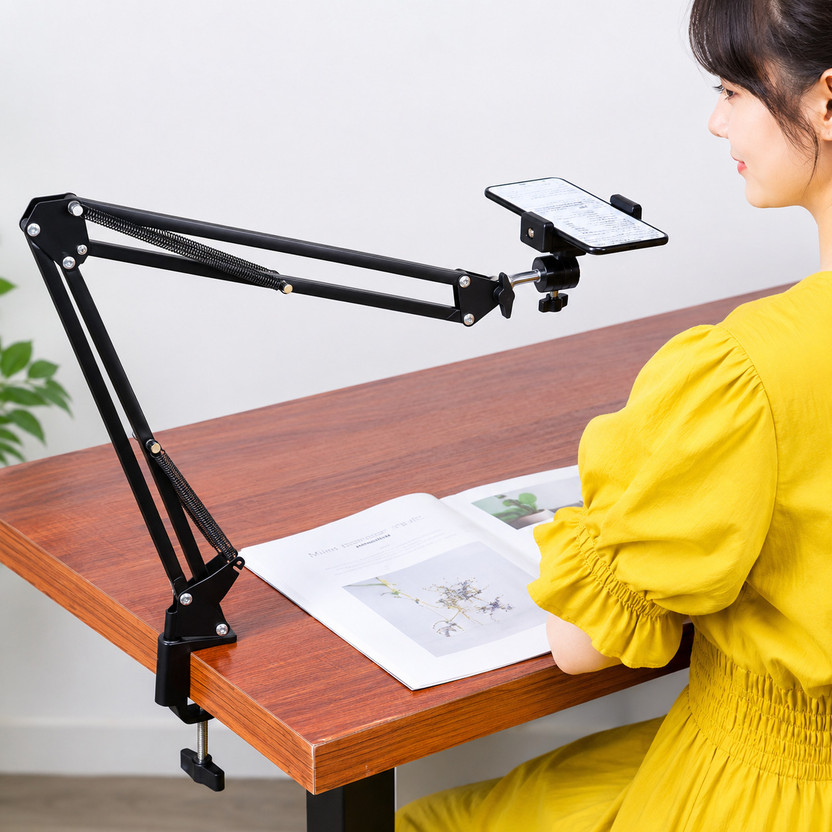 DUNIYADOTCOM Overhead Tripod Stand for YouTube Video Recording Cooking and Sketch Videos Tripod(Black, Supports Up to 1500 g)