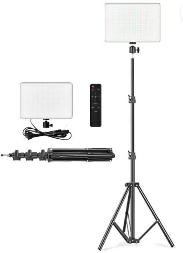 PICPRO LED Video Soft Light Panel, for Studio Photography | Video Recording |Conference Tripod Kit(2700K-5700K CRI95+ | with Remote Control (Camera Light with 6Ft Stand, Supports Up to 2000 g)