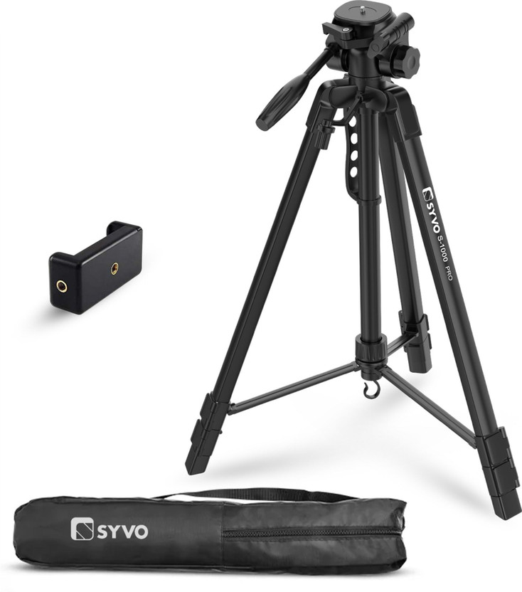 Syvo S -1000 PRO (67 Inch) Portable Lightweight Aluminum Tripod Tripod(Black, Supports Up to 5000 g)