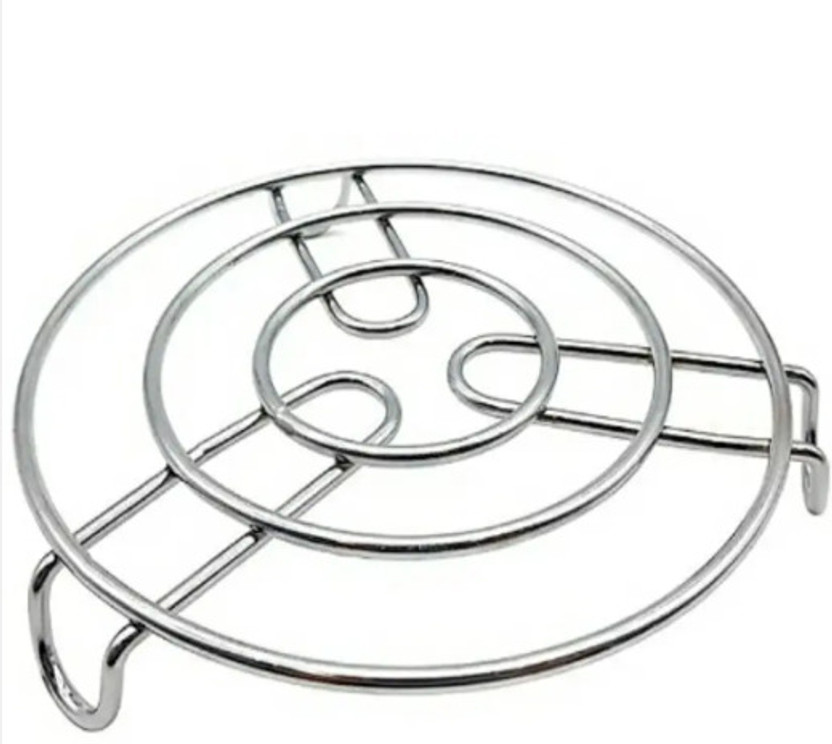 Mohit Plastic Stainless Steel Round Steamer Rack / Trivet – Mirror Finish crome Trivet(Pack of 1)