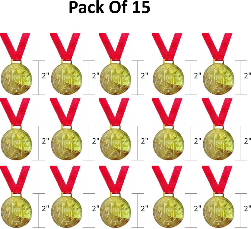 Afiya International Medals for school competition sports events Pack of 15 (2 inch) Medal Medal(2 INCH)