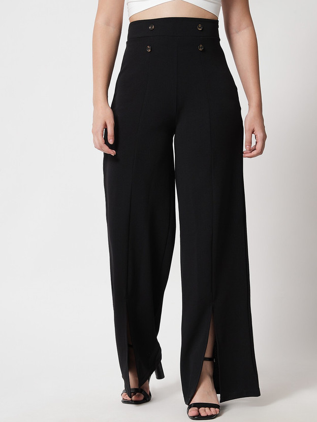 KOTTY Regular Fit Women Black Trousers