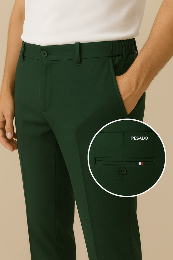 PESADO Slim Fit Men Green Trousers