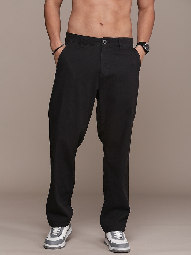 Roadster Regular Fit Men Black Trousers