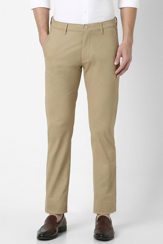 PETER ENGLAND Slim Fit Men Khaki Trousers