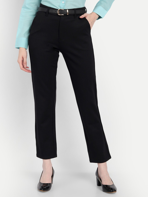 black relaxed trousers