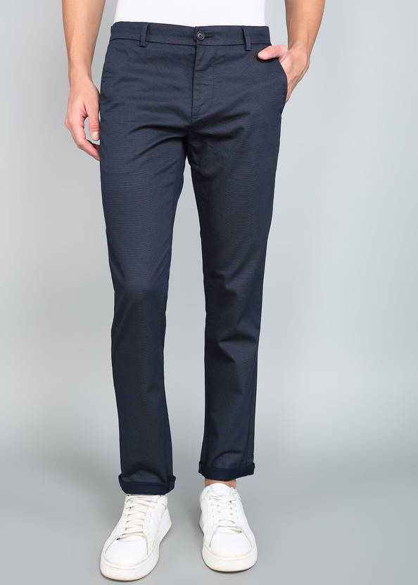 Arrow Sport Slim Fit Men Dark Blue Trousers