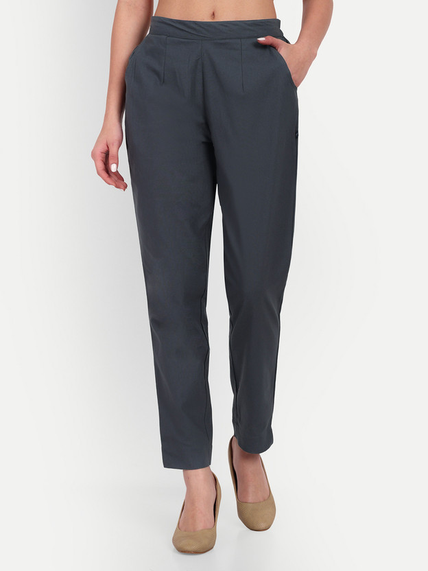 githaan Regular Fit Women Grey Trousers