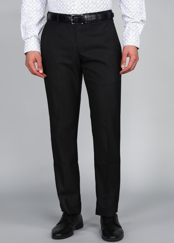 PARK AVENUE Regular Fit Men Black Trousers