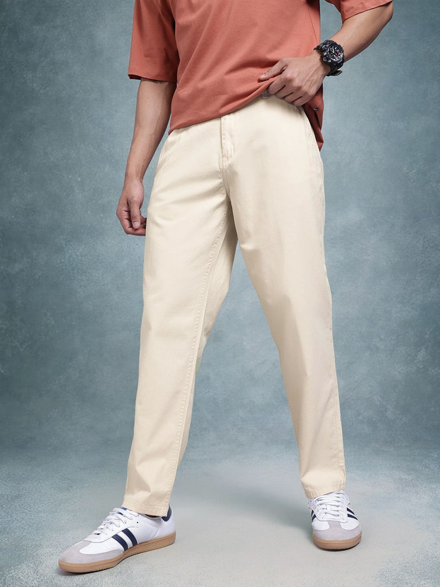 Roadster Relaxed Men Beige Trousers
