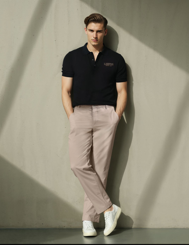 U.S. POLO ASSN. Slim Fit Men Beige Trousers