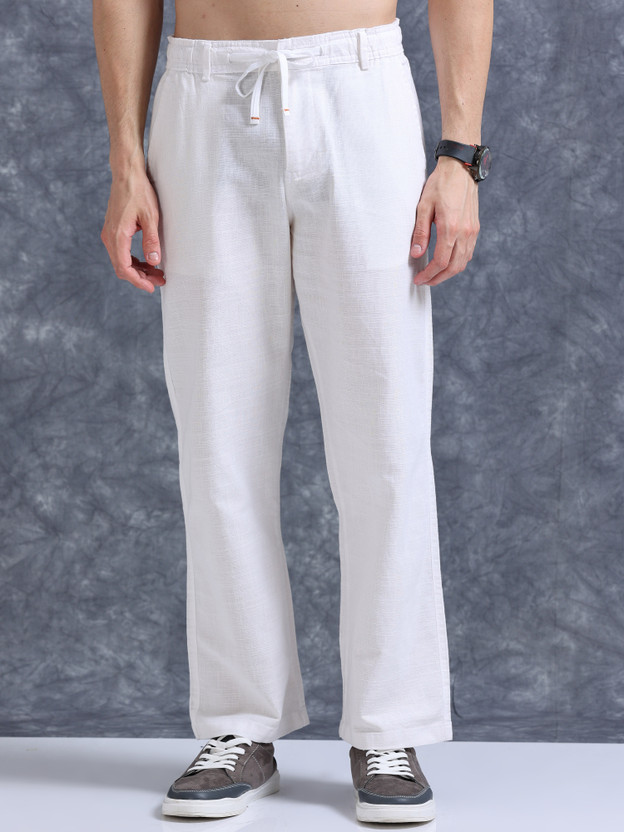 Roadster Relaxed Men White Trousers