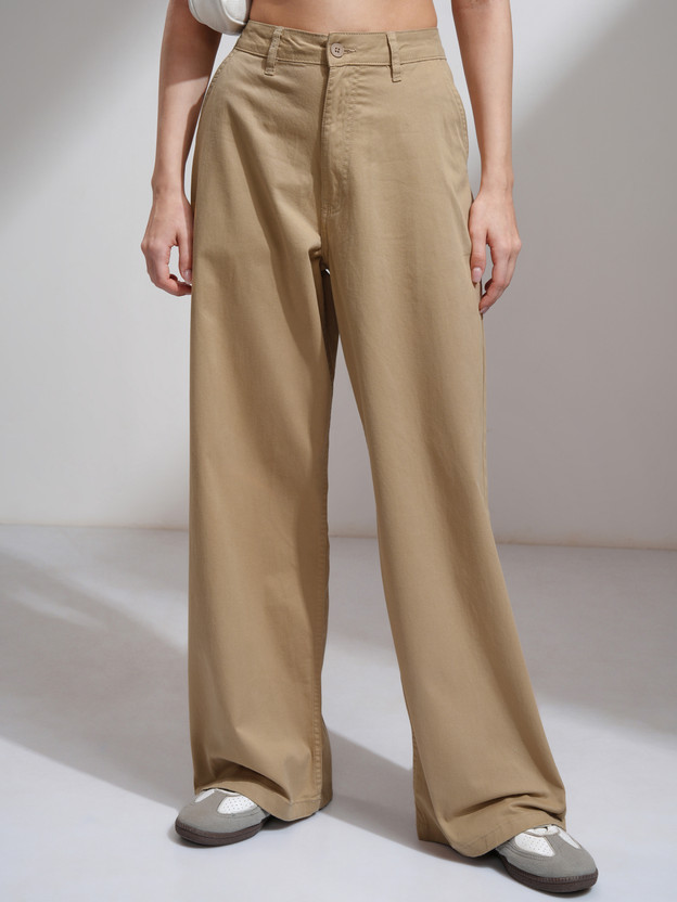 Tokyo Talkies Regular Fit Women Brown Trousers