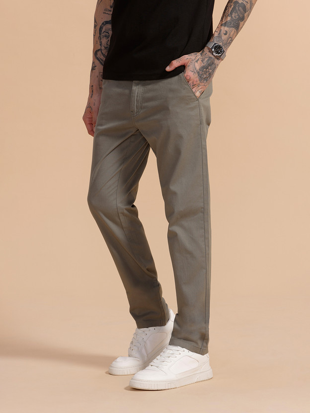 WROGN WROGN Slim Fit Men Grey Trousers - Flipkart Deal