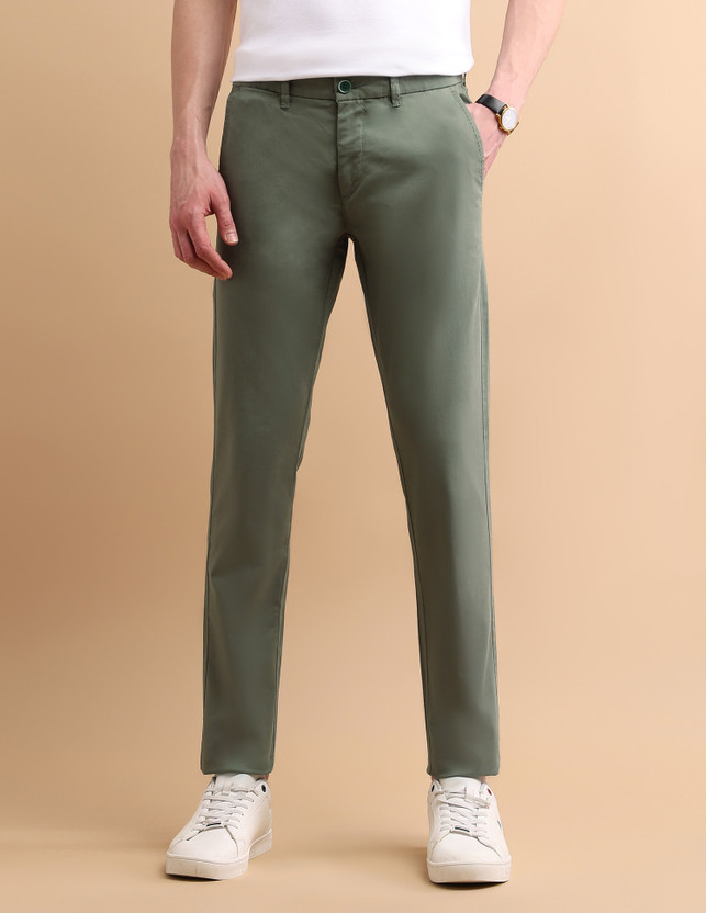 U.S. POLO ASSN. Slim Fit Men Green Trousers