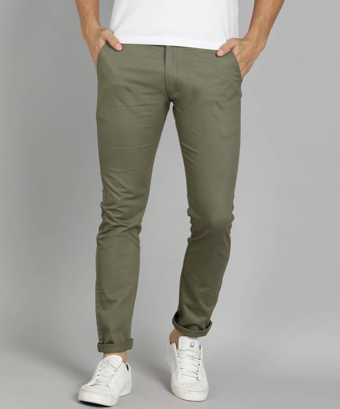 Urbano Fashion Slim Fit Men Green Trousers - Buy Olive Green Urbano Fashion  Slim Fit Men Green Trousers Online at Best Prices in India 