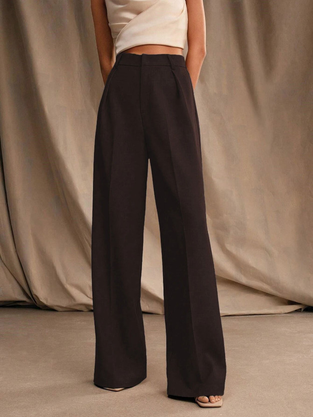 Leriya Fashion Regular Fit Women Brown Trousers