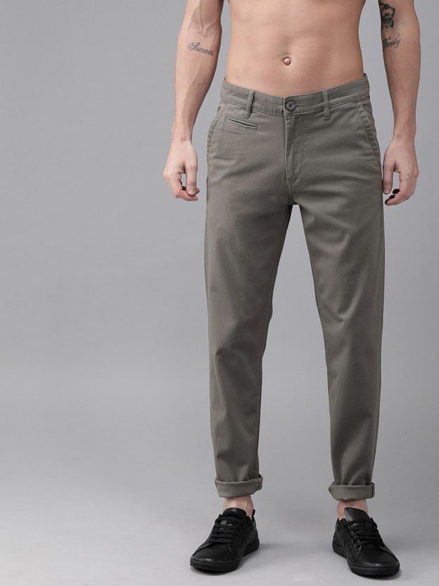 Roadster Regular Fit Men Grey Trousers