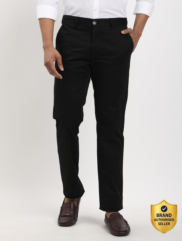 INDIAN TERRAIN Slim Fit Men Black Trousers