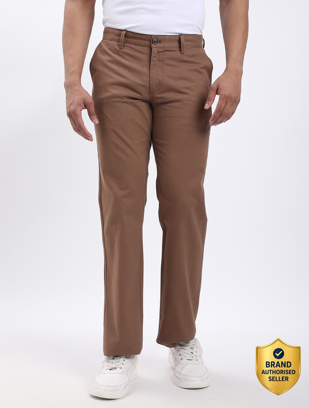 INDIAN TERRAIN Regular Fit Men Brown Trousers