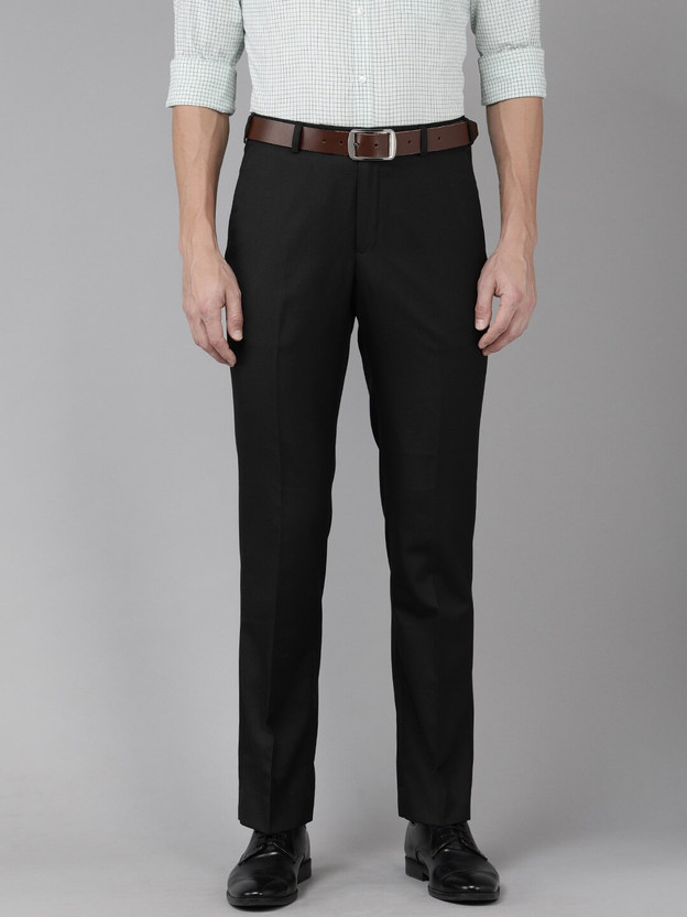 PARK AVENUE Regular Fit Men Black Trousers