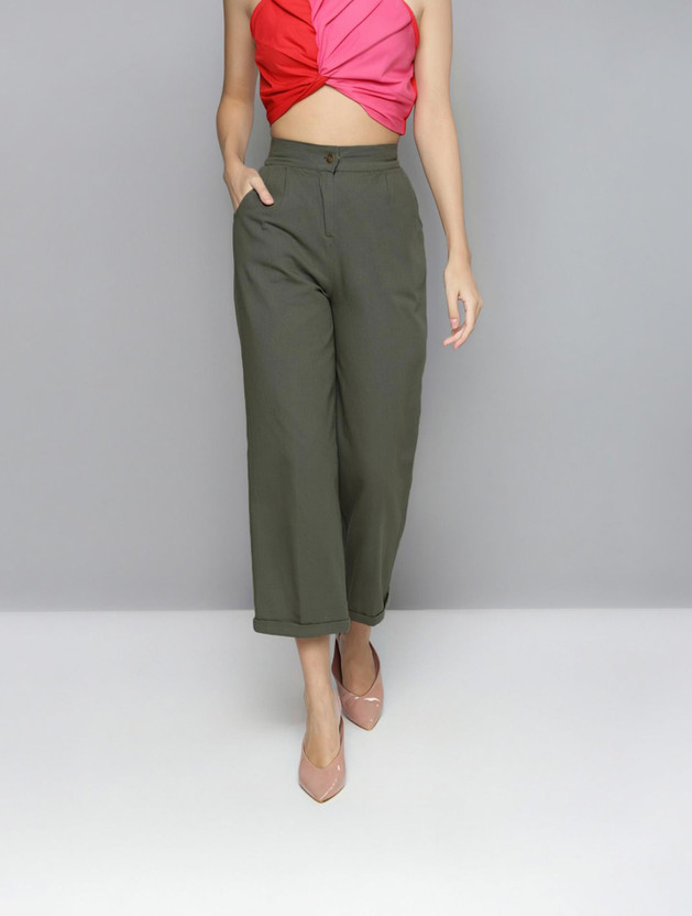 SASSAFRAS SASSAFRAS Relaxed Women Green Trousers - Flipkart Deal