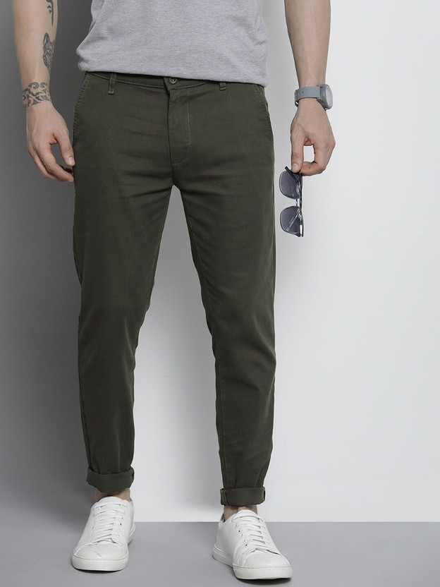 The Indian Garage Co. Slim Fit Men Grey Trousers