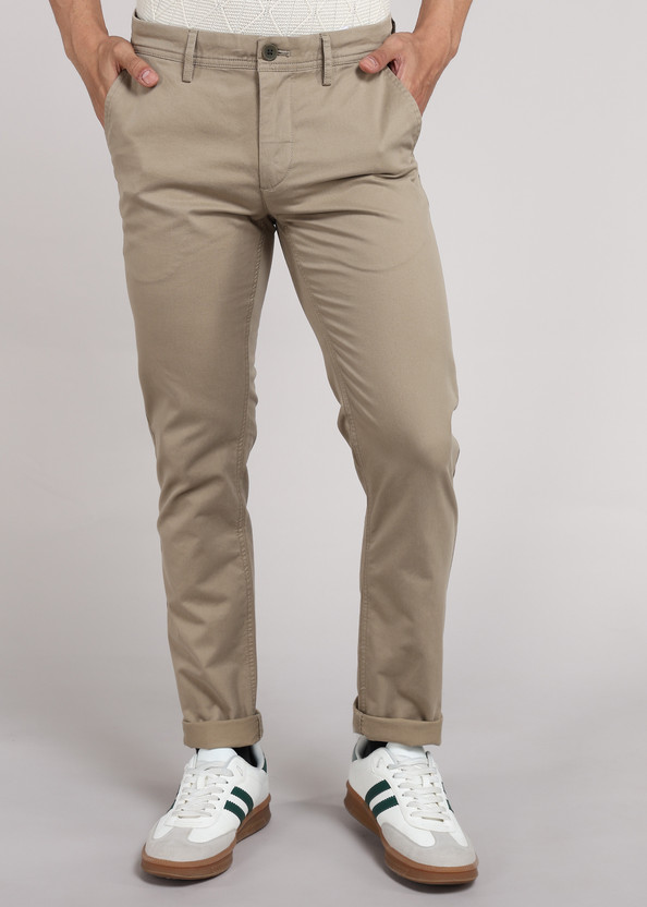 PETER ENGLAND Slim Fit Men Beige Trousers