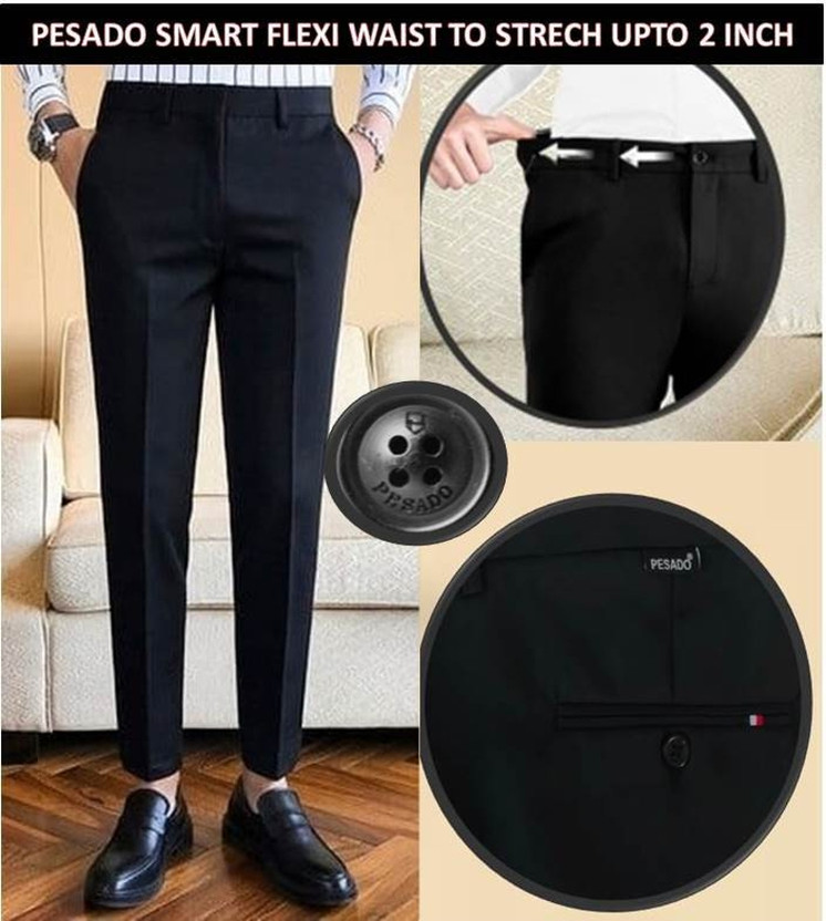 pesado Slim Fit Men Black Trousers